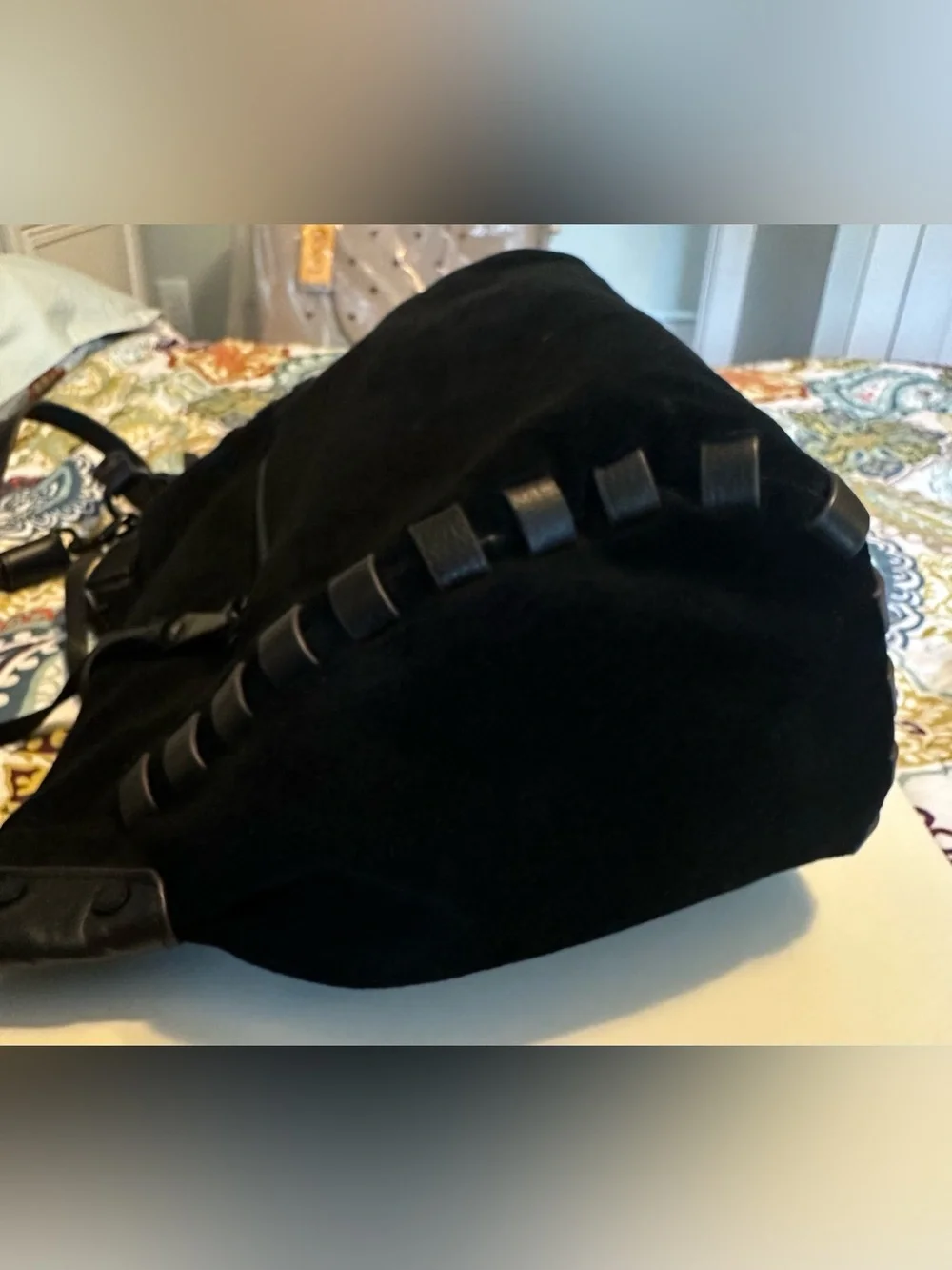 Aimee Kestenberg Zen Hobo Black Suede & Leather Handbag